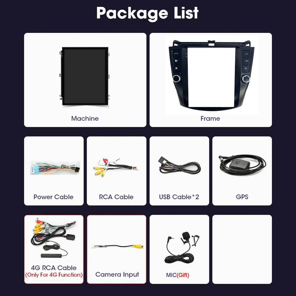 9,7-дюймовый автомобильный радиоприемник Tesla Sceen для Honda Accord 7 2003-2008 Android, мультимедийный плеер, навигация, беспроводной Carplay, головное устройство, стерео