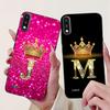 For LG K22 2020 Phone Case Crown Letter Painted Back Cover For LGK22 K 22 LM-K200 LM-K200B Soft TPU Black Silicone Coque Funda