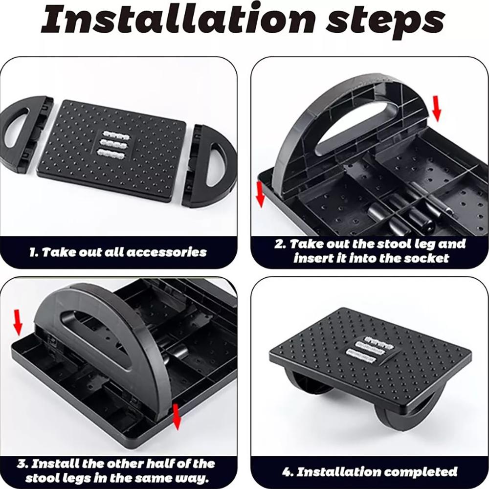 Портативный дизайн, эргономичная подставка для ног под столом, регулируемая высота, угол наклона, массажный роликовый стол, подставка для ног, снятие боли