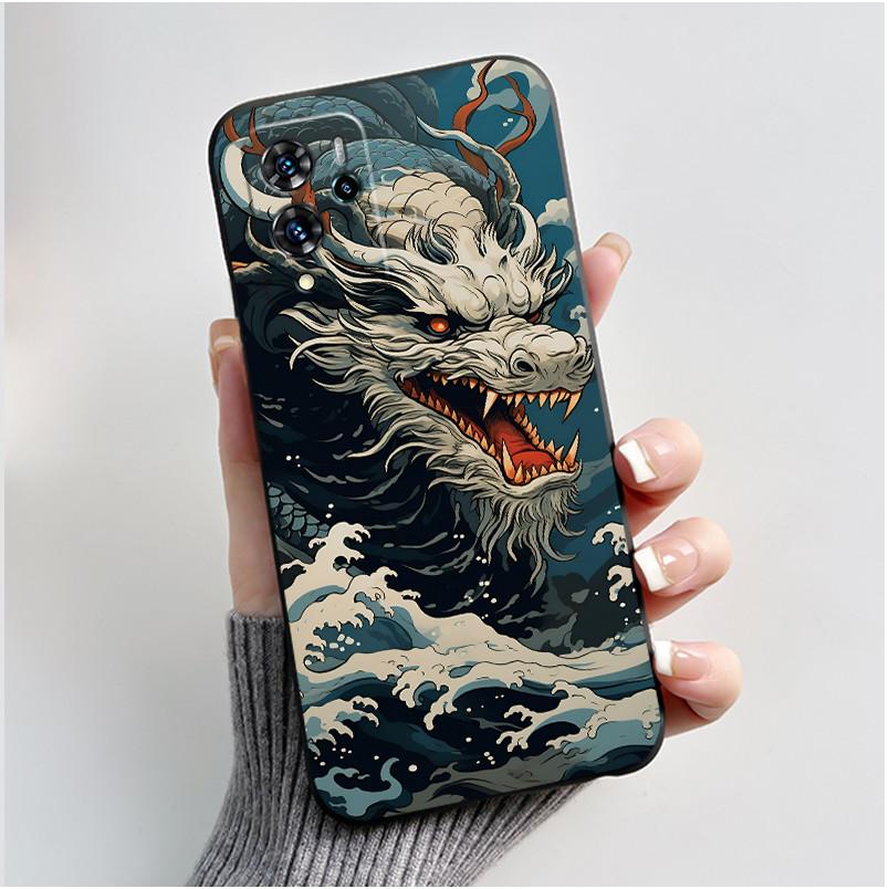 Phone Case For ZTE Blade V40 Pro/ZTE 9046 Soft Silicone Black Case Aesthetic Pattern Love Goldfish Rabbit Shockproof Coque