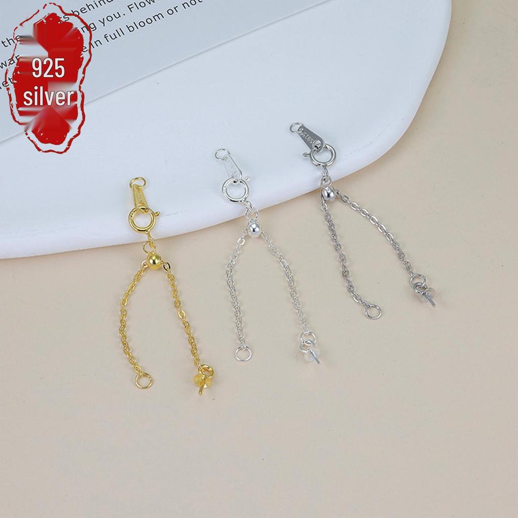 S925 Silver Gold-Plated Adjustable Chain Tray for DIY Accessories