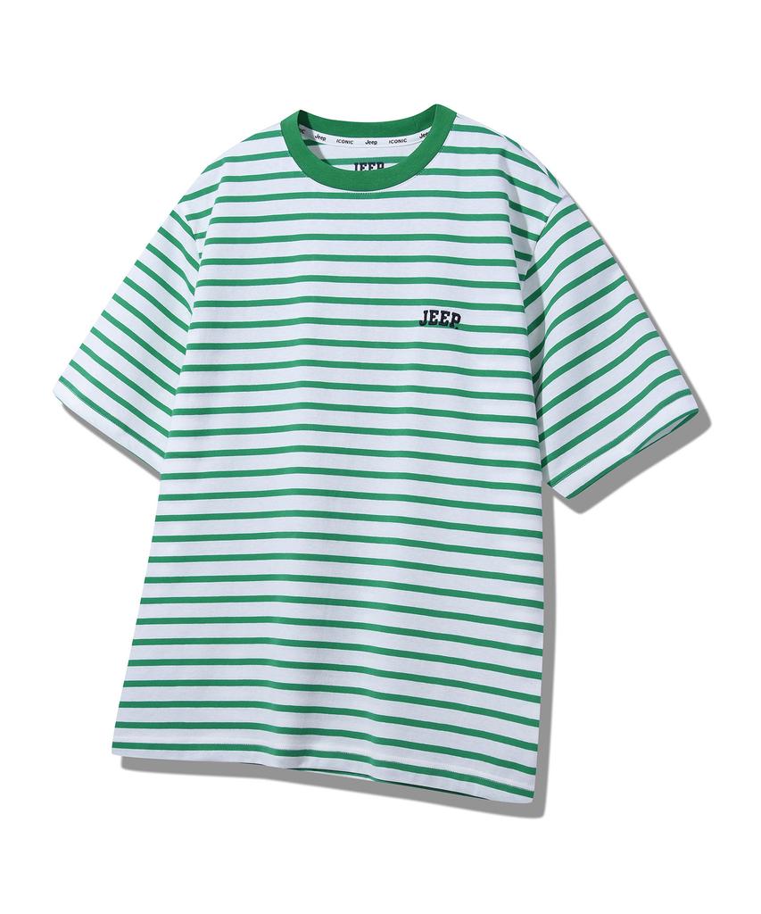 JEEP Wavy Striped Short Sleeve T-Shirt (Jq5Tsu121Gn)