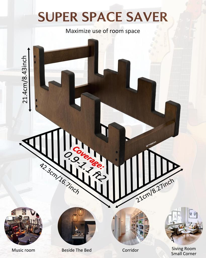 STRICH Деревянная гитара 3 Гитарная передняя Экономия места Напольная гитарная стойка для электрогитары 1 Стойка, Стойка, Дисплей, Стойка, Для нескольких гитар Дом, Студия, Сцена,