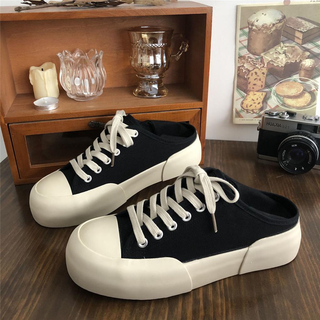 Круглый носок Женская обувь на плоской подошве Женская обувь на шнуровке из парусины Дизайнерская новинка в оригинальных тенденциях 2024 года Легкая повседневная вулканизированная обувь для H