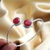 Ruby Cuff Bangle Bracelet Pure 925 Sterling Silver Handmade Jewelry