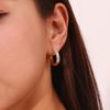 MamacitaSlay Классические серьги-кольца Диаметр 20 мм Полувставка Цирконий Золотой Серебряный Цвет Серьги для Женщин Серьги из Нержавеющей Стали Украшения Женские