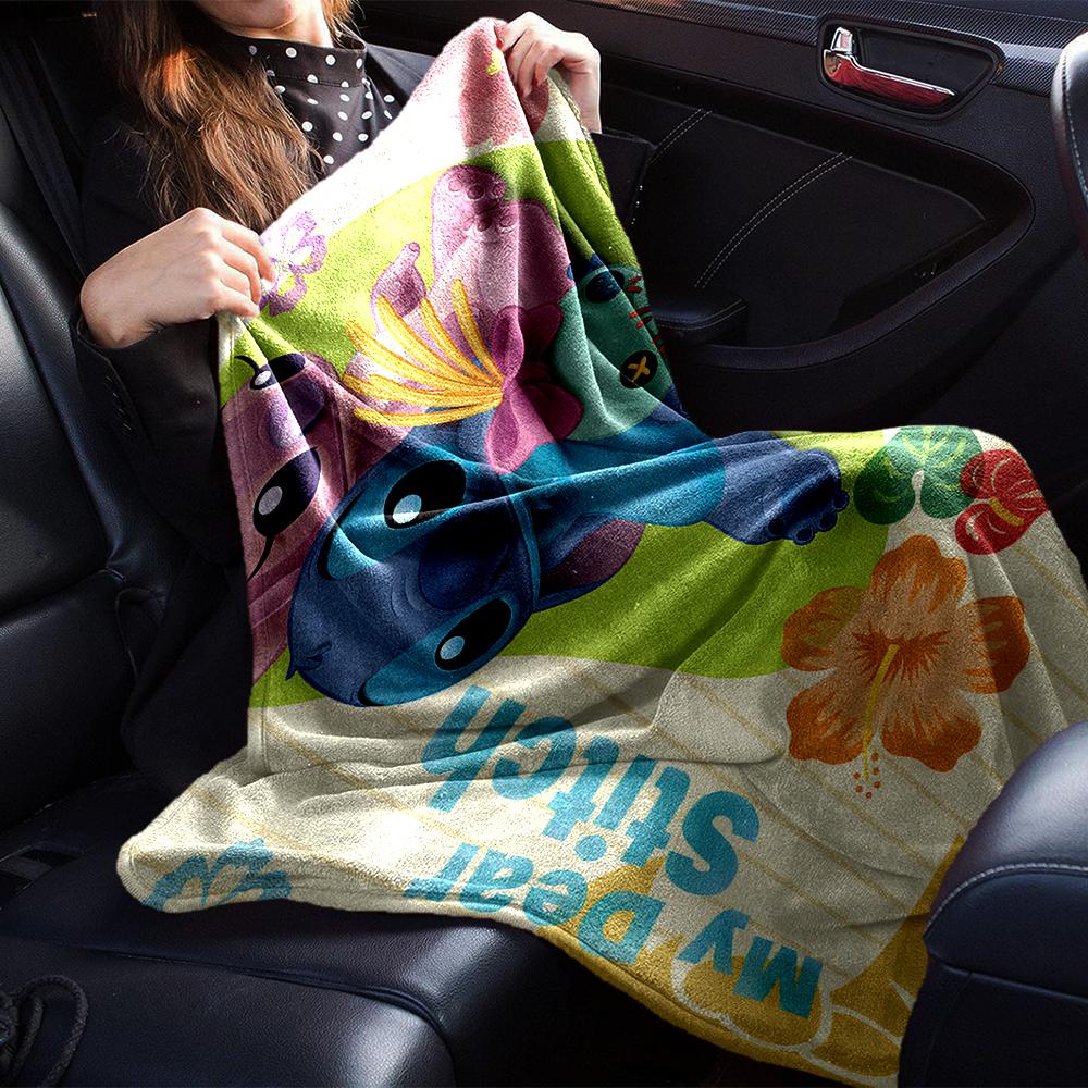 1Pc Stitch Angel Friendship Blanket Soft Throw Blanket For Home Bedroom Bed Sofa Travel Office Solid Christmas Blanket