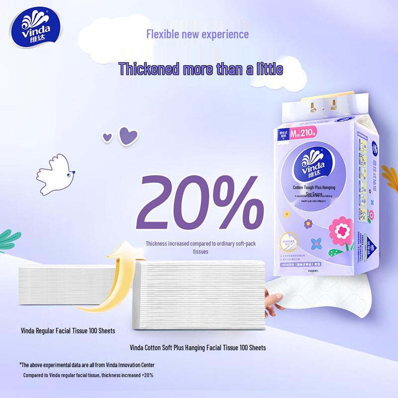 Vinda Хлопковые прочные подвесные салфетки для лица