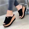 New Women's Shoes Slope Heel Platform Fish Mouth Women's Slippers Women