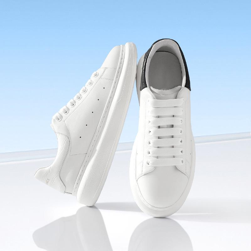 McQueen Little White Shoes Men's and Women's Summer New Leather Platform Leather Little White Shoes Men's Casual Sports Shoes Men's
