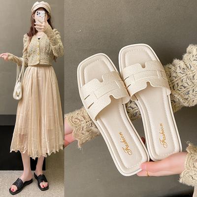 Сяосянфэн верхняя одежда женские шлепанцы на плоской подошве летний стиль повседневные универсальные пляжные нескользящие тонкие женские шлепанцы с мягкой подошвой