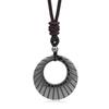 Natural Moon Ring Pendant Silver Black Hematite Bamboo Sporty Long Distance Relationship Couple Necklace Natural Stone Original