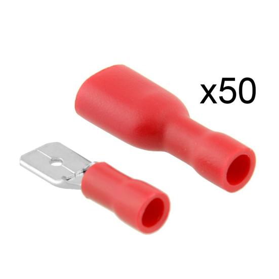 50Pairs Insulated Spade Electrical Crimp Wire Cable Connector Terminal Kit