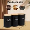 3Pcs Coffee Bean Organizer Kitchen Tea Coffee Sugar Canisters Set With Lid Metal Food Storage Cans For Kitchen Storage Supplies