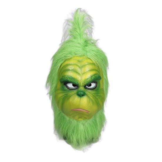 Рождественская подушка для лица, реалистичная латексная зеленая повязка на голову, костюм Санта-Клауса для косплея, аксессуары для рождественской вечеринки для взрослых и подростков