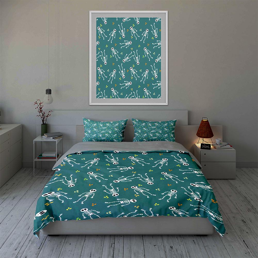 Skeletons and pawprints. Bedding Duvet cover sets Duvet covers Pillowcases gifts (1 * Duvet Cover 2 * Pillowcases, without duvet insert)