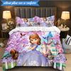 Princess Sofia 3pcs K-pop music group Bedding set,Ideal for Bedroom, Dormitory,Including Duvet Cover And 2pcs Pillowcases,Fan gifts