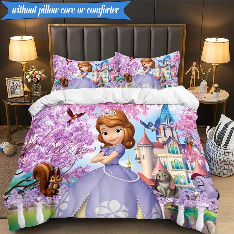 Princess Sofia 3pcs K-pop music group Bedding set,Ideal for Bedroom, Dormitory,Including Duvet Cover And 2pcs Pillowcases,Fan gifts