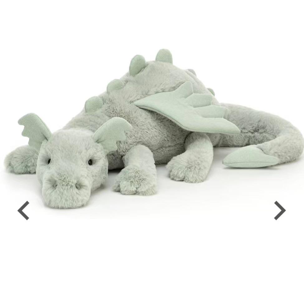 JC Cute Soft Snow Dragon Plush Toy Collection - Pink, Purple, Black, and Gold Lying Dragons