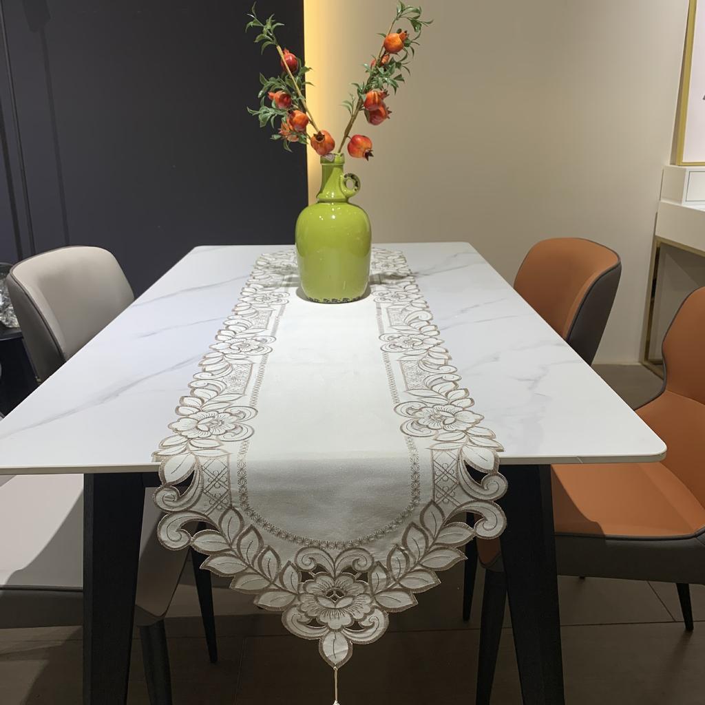 Red Table Flag Wedding Festive Table Cloth Embroidered Polyester Fabric Tv Cabinet Dining Table Wedding Table Flag