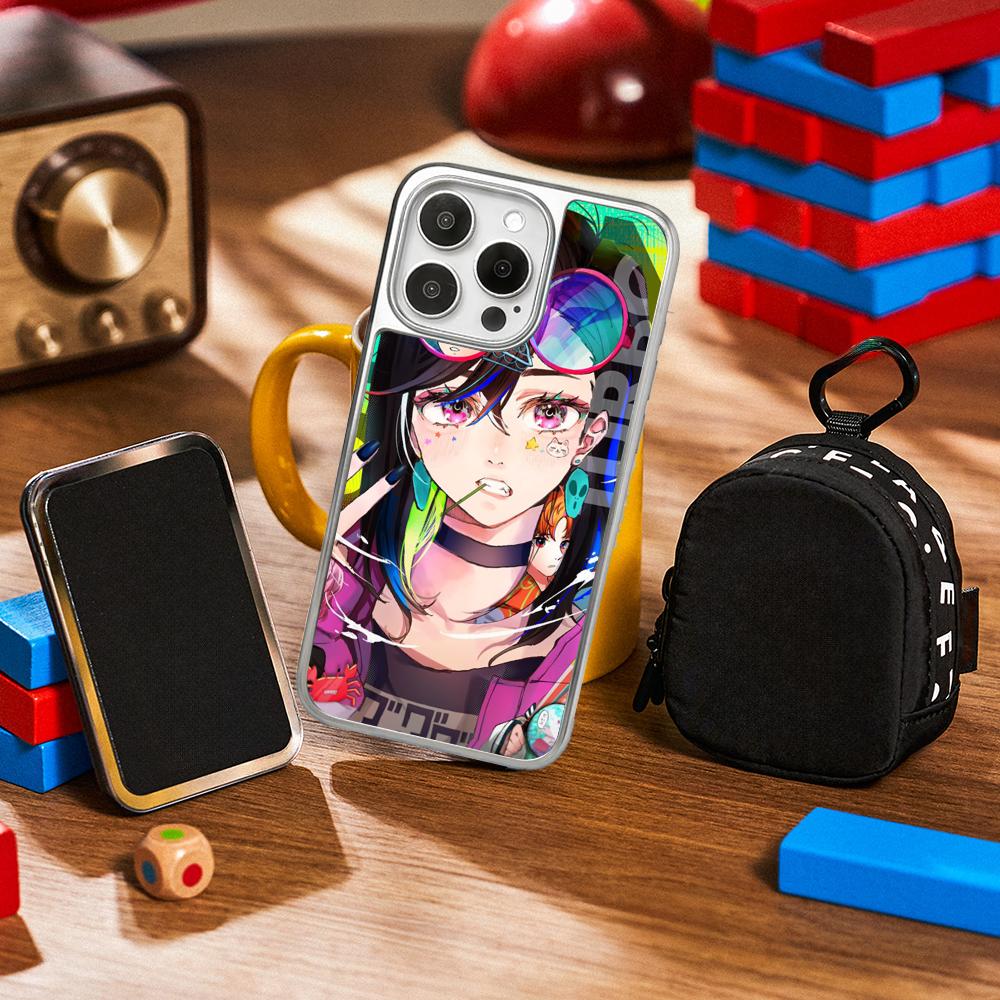 Dandadan cool japan anime pattern Phone Case for iPhone 16 15 14 13 12 11 Pro Max Sheepskin Silver-edged protective case
