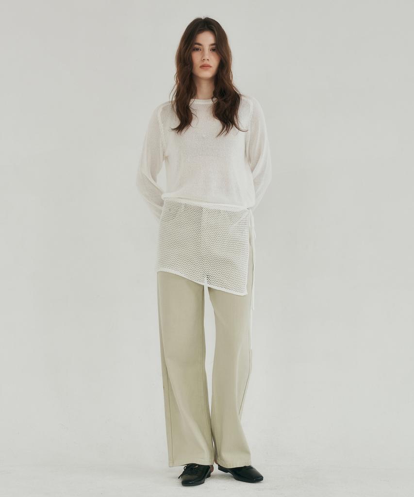 LOSSYROW Mellow Wrap Knit Set White