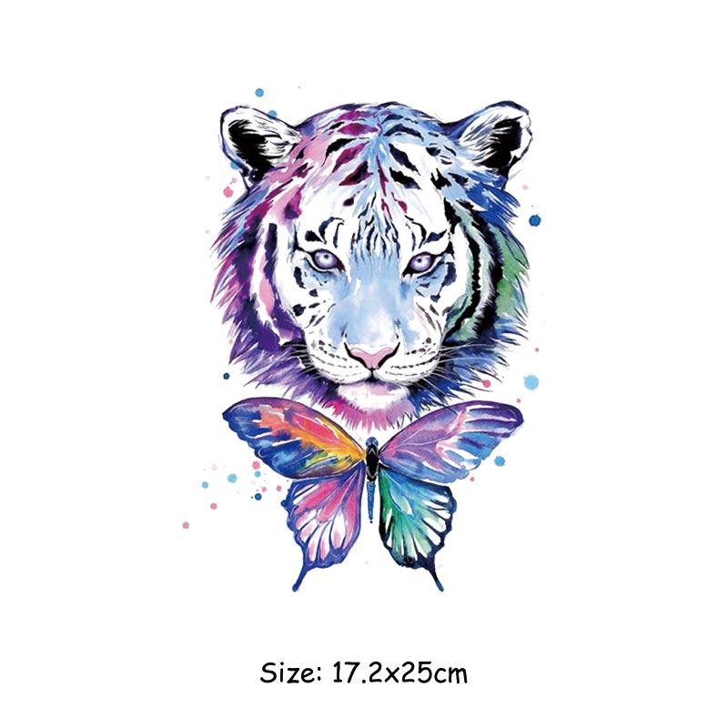 Color Lions Iron On Patch Man Woman Hoodies Heat Press Appliqued Clothes Stickers Diy Parches Ropa T-Shirt Diy Craft Supplies
