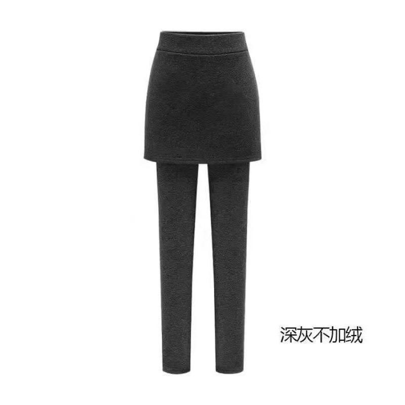 2024 новая осенне-зимняя корейская версия fat MM увеличенные леггинсы юбка fat sister поддельные двухсекционные кюлоты утолщенные и бархатные, чтобы выглядеть тонкими