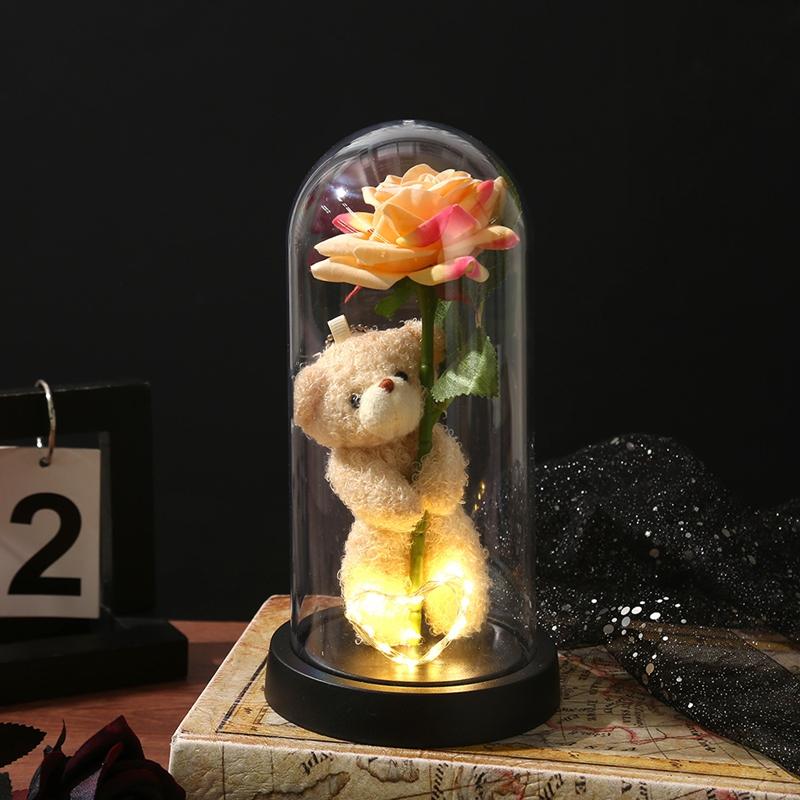 Eternal Galaxy Rose Rose With Lights  Led Valentine Day Gift Couple Girlfriend New Year Heart Gift Creative Wedding Decor