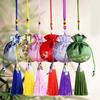 Portable Chinese Silk Style Brocade Embroidered Bag Embroidery Sachet Cloth Pouches Tassel Pendant Drawstring Bag For Gift Bags