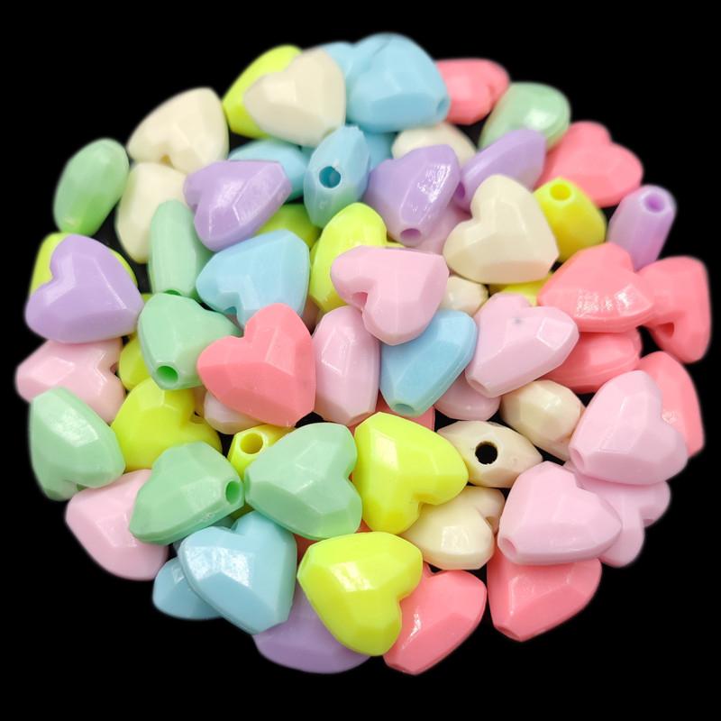 Creative DIY Crafts Heart Flower Acrylic Jewelry Making Necklace Bracelet Colorful 10-40Pcs Unisex Candy Color Loose Beads Pendant