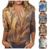 3/4 Sleeve Shirts For Women Cute Print Graphic Tees Blouses Casual Plus Size Basic Tops Pullover