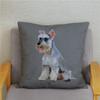 Наволочка для домашней спальни с милым принтом шнауцера, декор для подушки