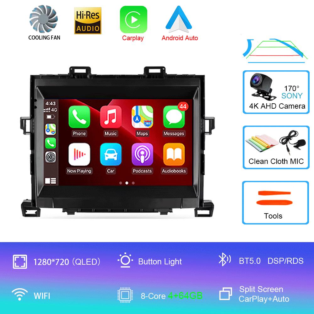 Для Toyota Alphard H20 2008-2014 автомобильный радиоприемник Android 14 Carplay автомультимедийный плеер WIFI+4G DSP автомагнитола стерео 2din головное устройство
