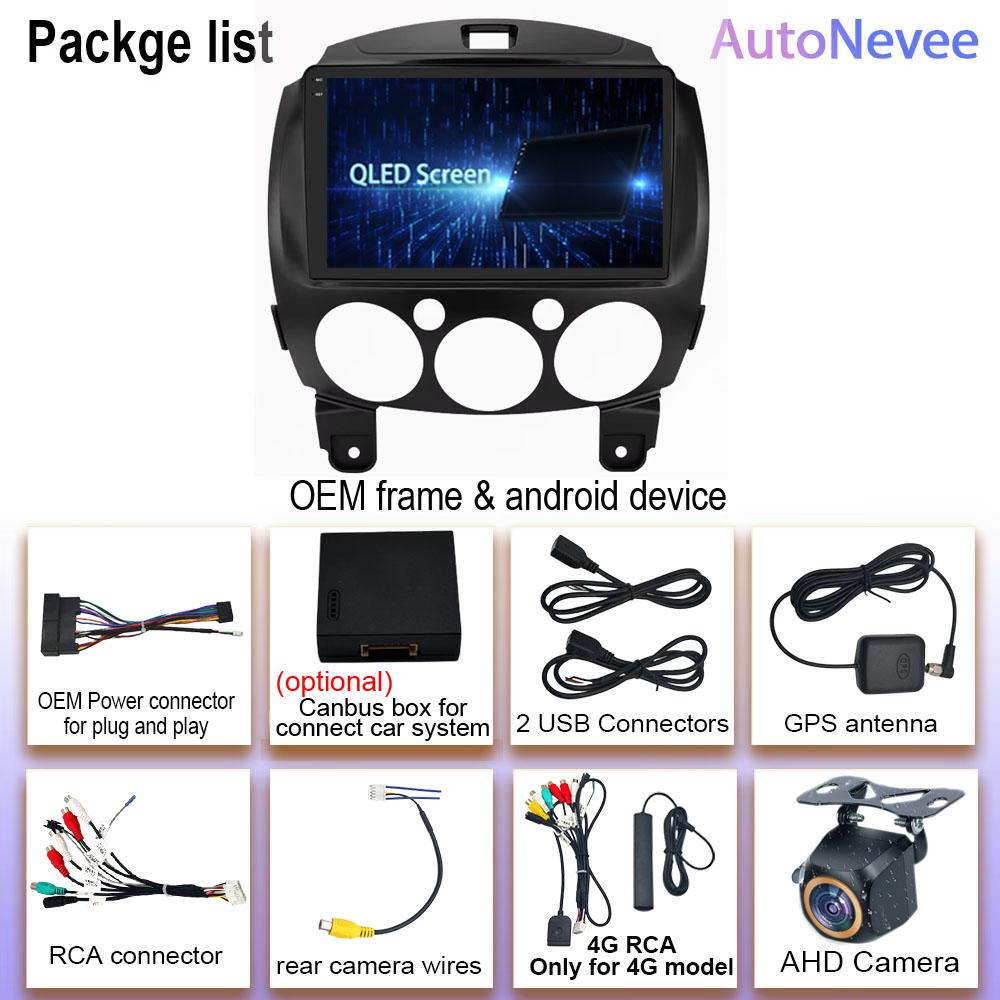 Android 14 For MAZDA 2 2007 2008 2009 2010 2011-2014 Car Radio Multimedia Player 4G WIFI Carplay GPS Stereo Head Unit Video DVD