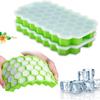 37 Cavity Honeycomb Ice Tray BPA-Free Slow-Melt Reusable Small Ice Mold with Lid Easy Release Silicone Ice Cube Maker for Freezer