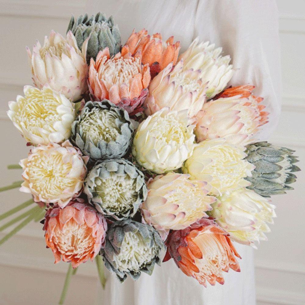 Multicolor Artificial Artichoke Flower Large Size Nordic Thistle Flower  Home Decoration