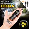 Three Eyed Monster Flashlight High-power 3LED18650 Aluminum Alloy Flashlight USB Rechargeable Outdoor Waterproof Magnetic Suction Work Light