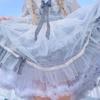 Сетчатая юбка-кринолин Лолита с кружевным бантом Косплей Нижняя юбка для короткого платья Юбка для девочки Бальное платье