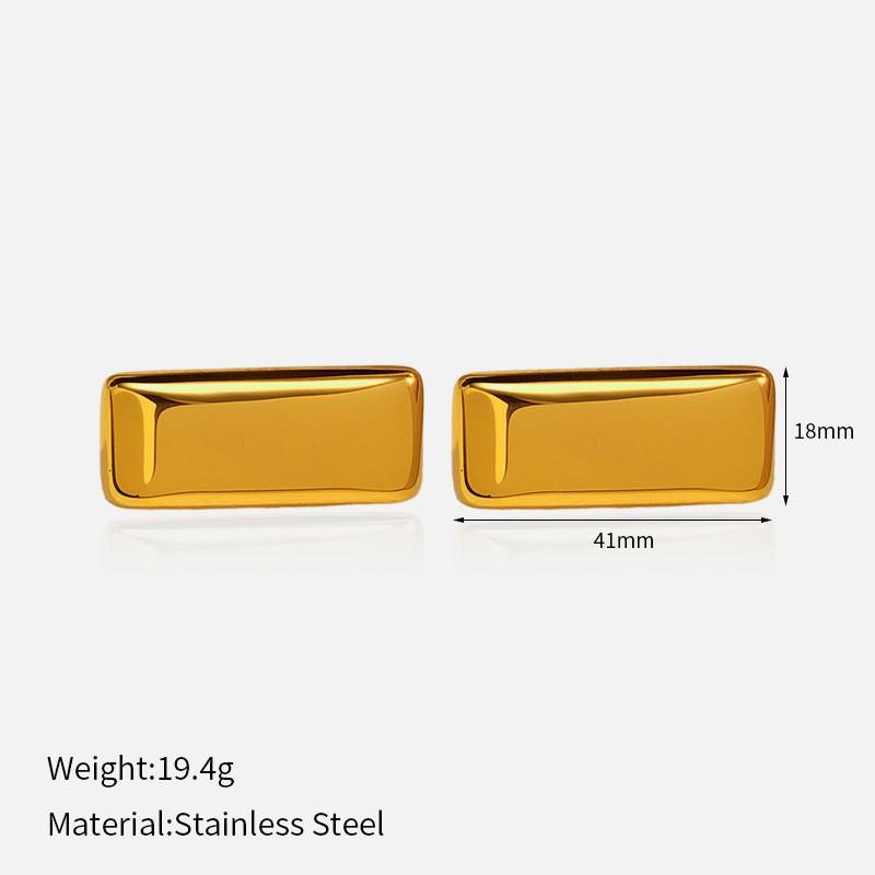 Ins Style Stainless Steel Earrings 18K Gold Plated Titanium Trendy Jewelry Men Women