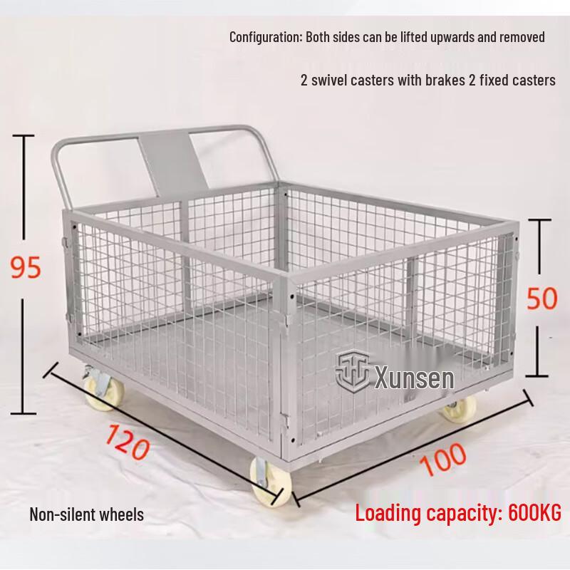 Heavy-Duty Folding Mesh Warehouse Cart