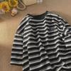 Men's Trendy Striped Short-Sleeve T-Shirt - Fresh Casual Round Neck, Loose Fit.