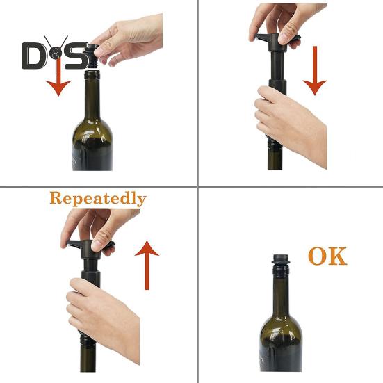 Вакуумный насос для хранения вина с 4 пробками, многоразовый укупорщик бутылок, пробка для красного вина, сохраняет свежесть, предотвращает окисление, аксессуары для вина для домашнего бара