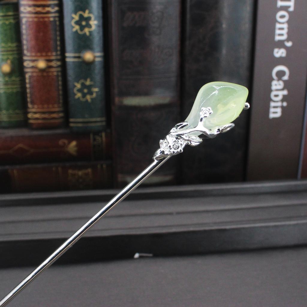 Vintage Metal Flower Hairpin For Women Antique Hair Stick For Girl Hair Clip Costume Chinese Hanfu Hair Accessories Bun Maker