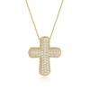 MHS.SUN Luxury Zircon Bubble Cross Pendant Necklace for Women Men Fashion Gold/Silver Color Religious Crosses Jewelry Gift