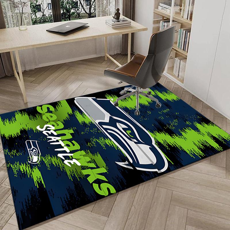Коврик с командным духом Seahawks для офиса, коврик под кресло, декоративный ковер, коврик для гостиной, большой размер, подарки для фанатов, рождественские подарки