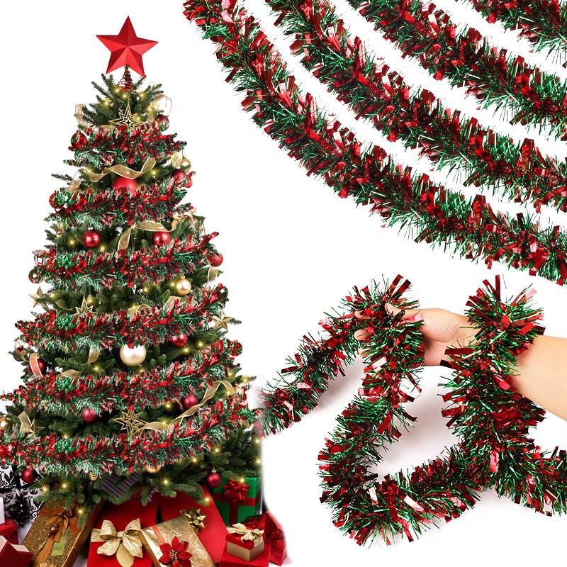 1-5 шт. Рождественская мишура гирлянда Рождественская елка подвесные украшения красно-зеленая полоса лента новогодний праздник дом крытый уличный декор