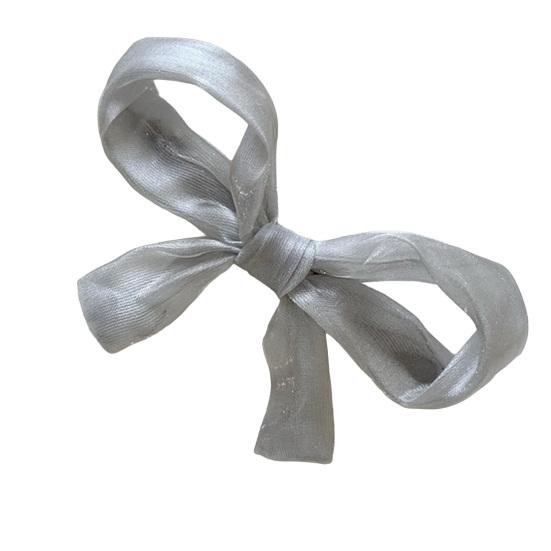 Girl Hairpin Pearlescent Luster Bowknot Decor Non-Slip Design Bangs Side Half-Tied Hair Clip Hair Accessories