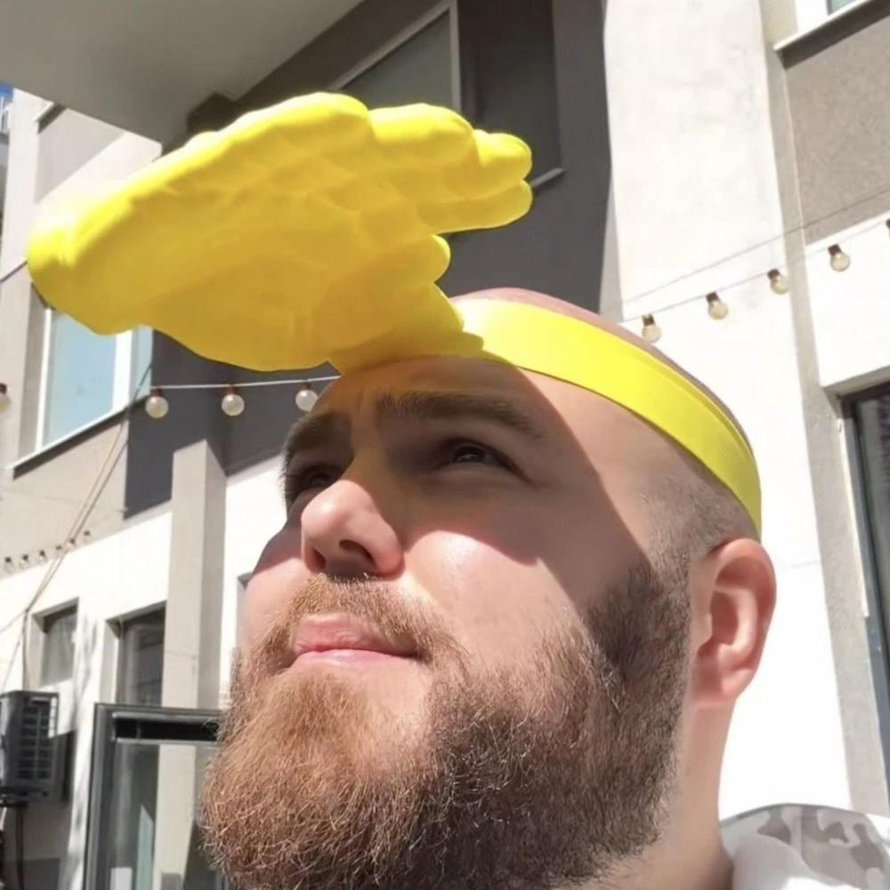 Creative Sun Protection Cap 3D Printing Palm Visor Headband Hand Shape Sun Hat  Summer Season