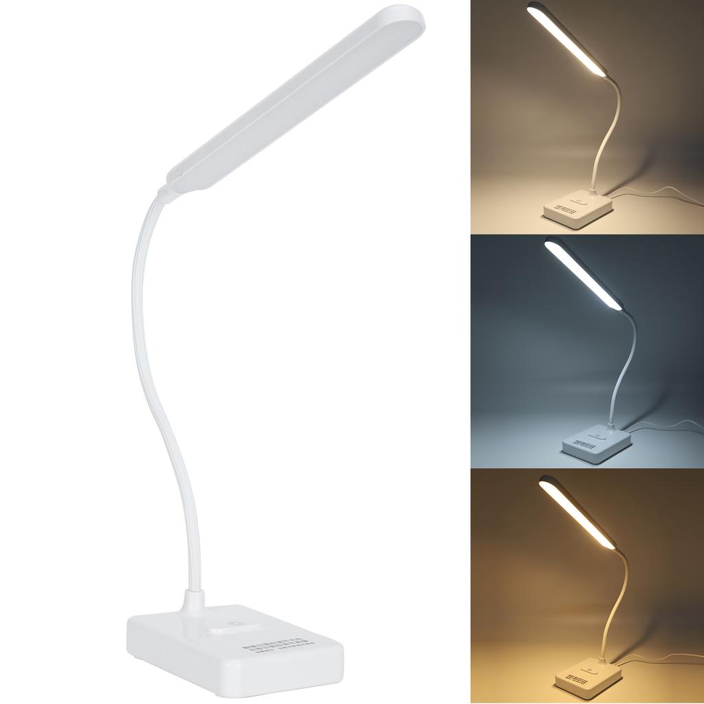 Светодиодная лампа для защиты глаз, гибкая, USB-зарядка, три шестерни, настольный светильник для офиса и дома, белый 1901